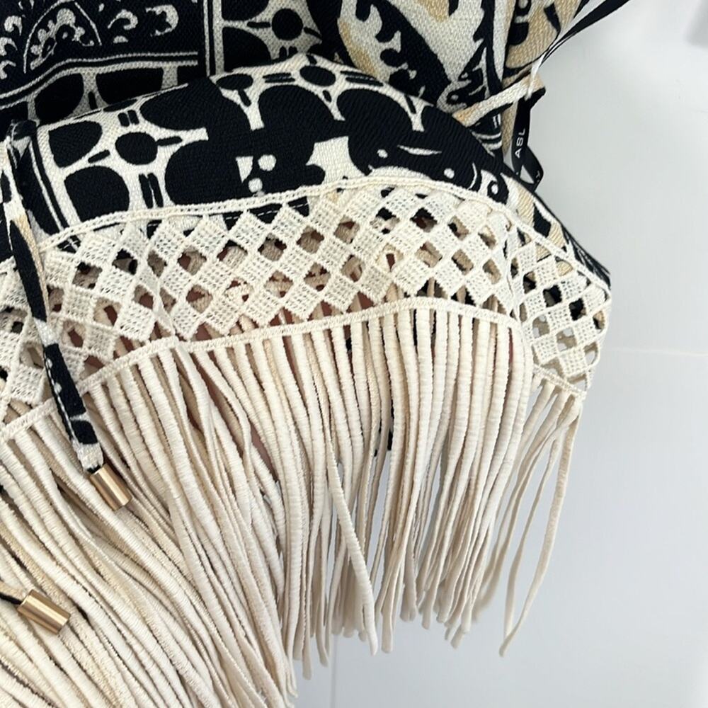 Womens Tahari ASL Border Print Fringe Sheath Dress Size 4 - Picture 6 of 11